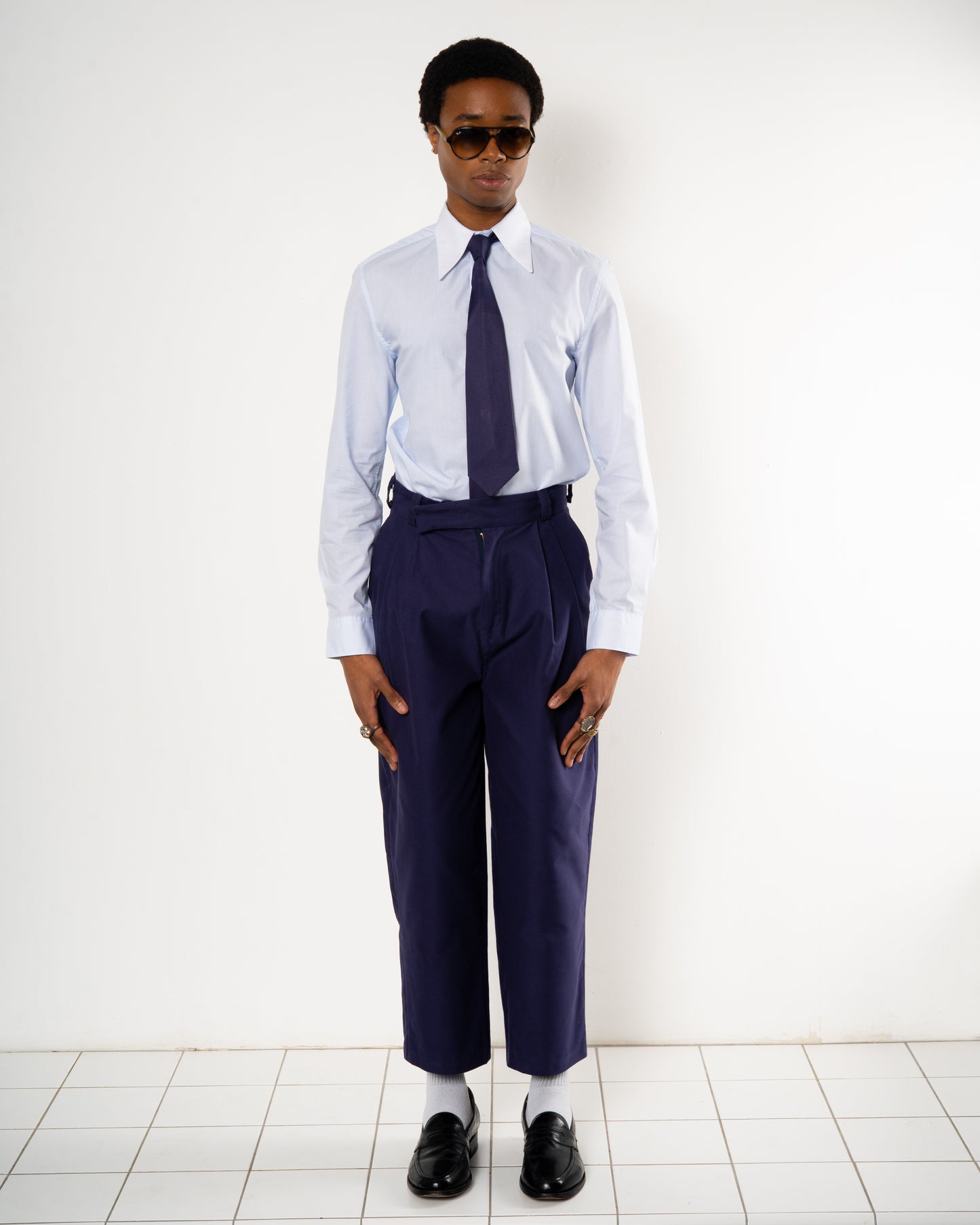 Simple Slacks in Light Navy