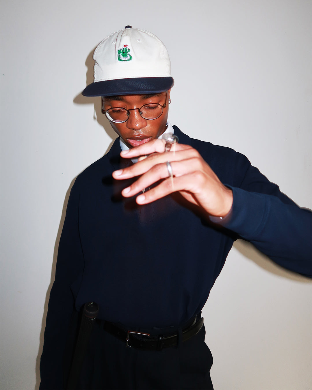 Chips Two Tone Logo Cap in Navy