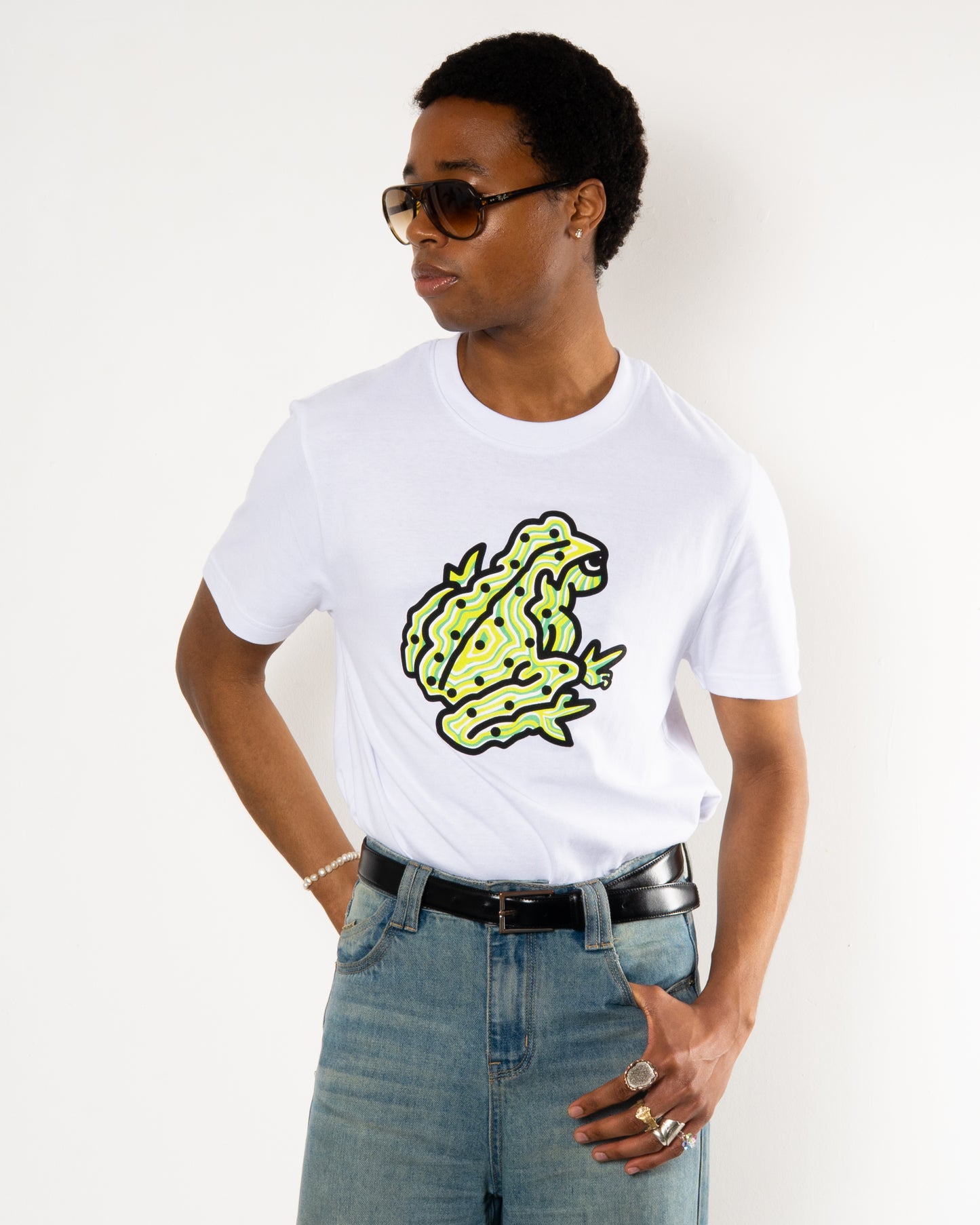 Peace Frog Tee in White