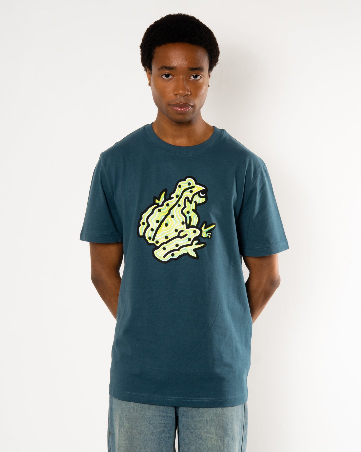 Peace Frog Tee in Deep Blue