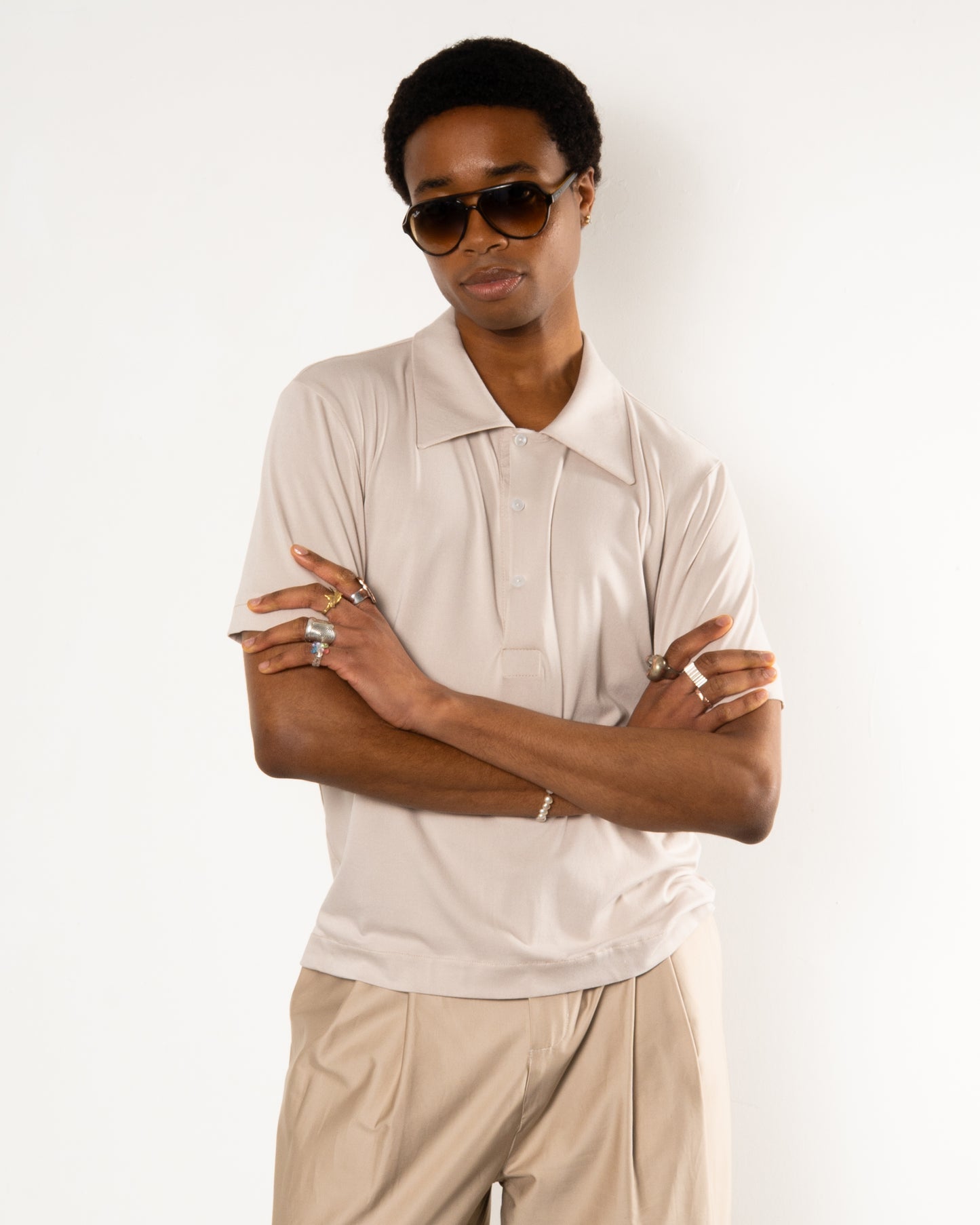 Chips House Polo in Stone