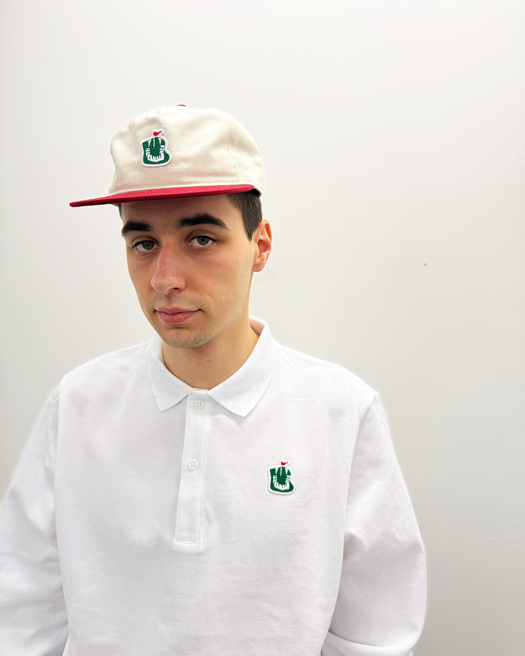 Chips Two Tone Logo Cap in Red