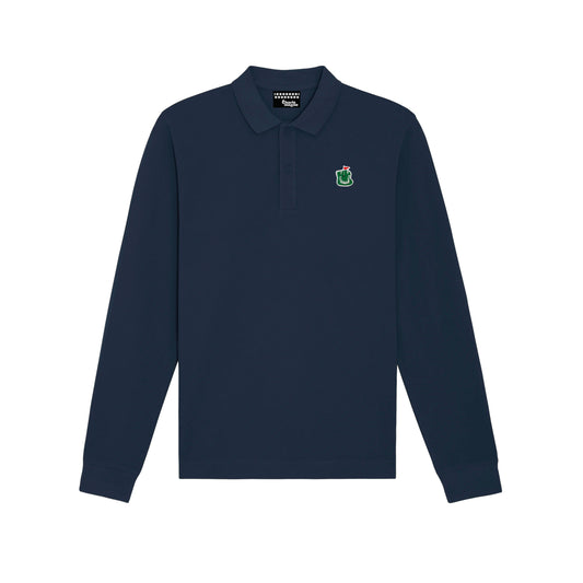 Chips Long-Sleeved Polo in Navy