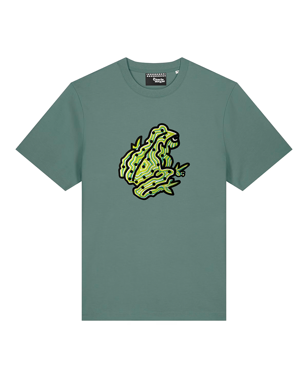 Peace Frog Tee in Green Lily