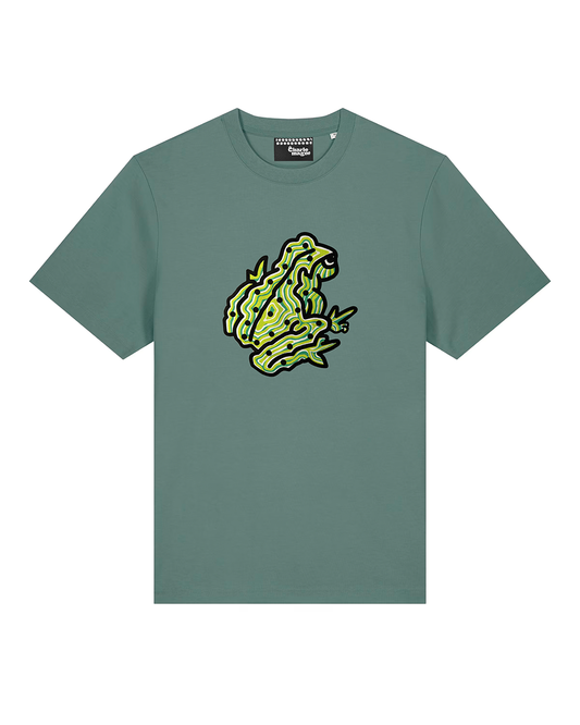 Peace Frog Tee in Green Lily