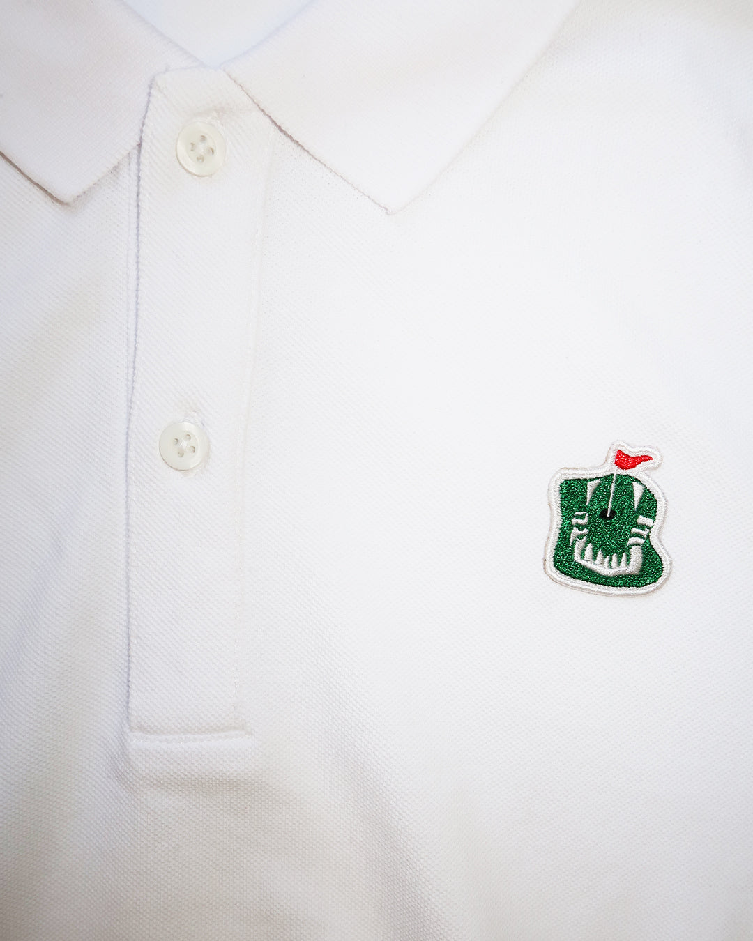 Chips Long-Sleeved Polo in White