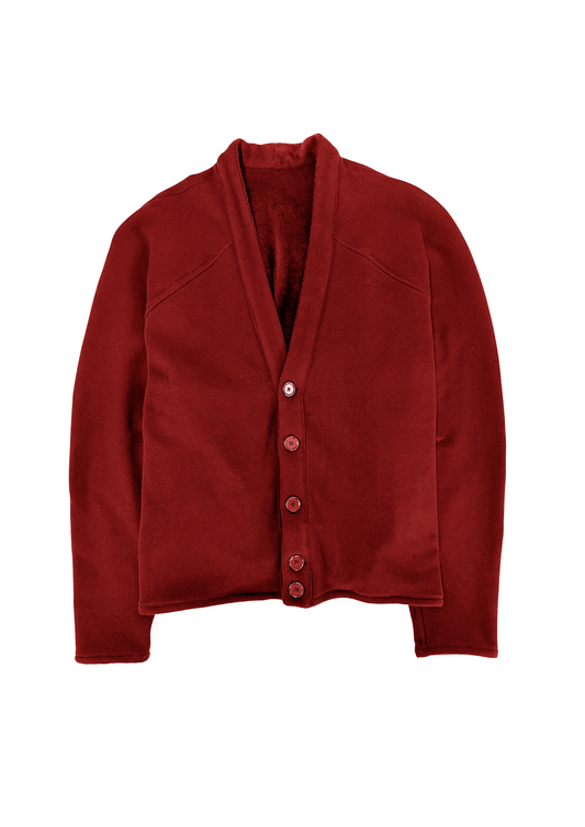 Chips Reversible Cardigan in Red