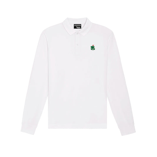 Chips Long-Sleeved Polo in White